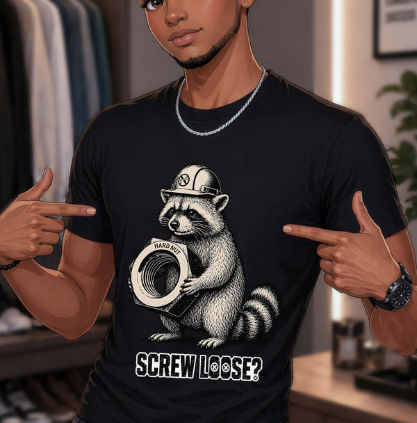 Screw Loose Raccoon DTF Transfer