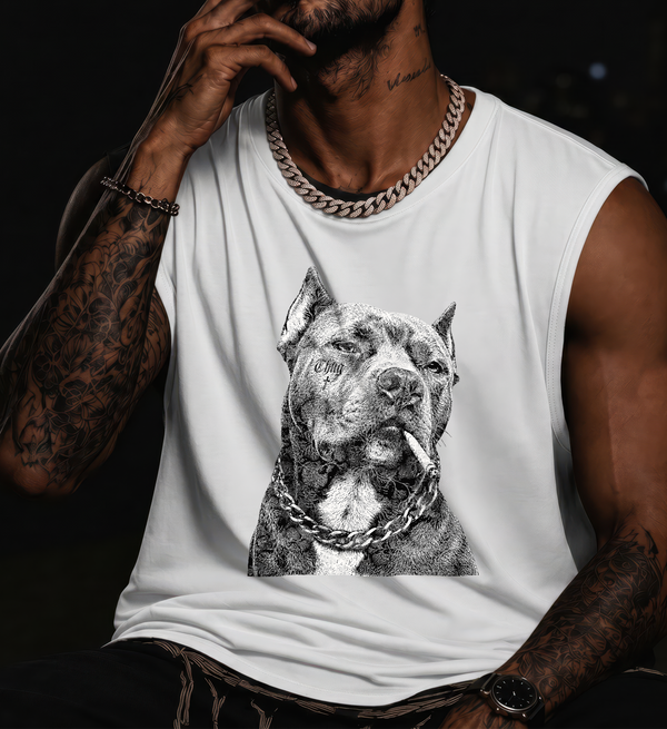 Gangster Pit Bull Muscle Shirt DTF-Transfer